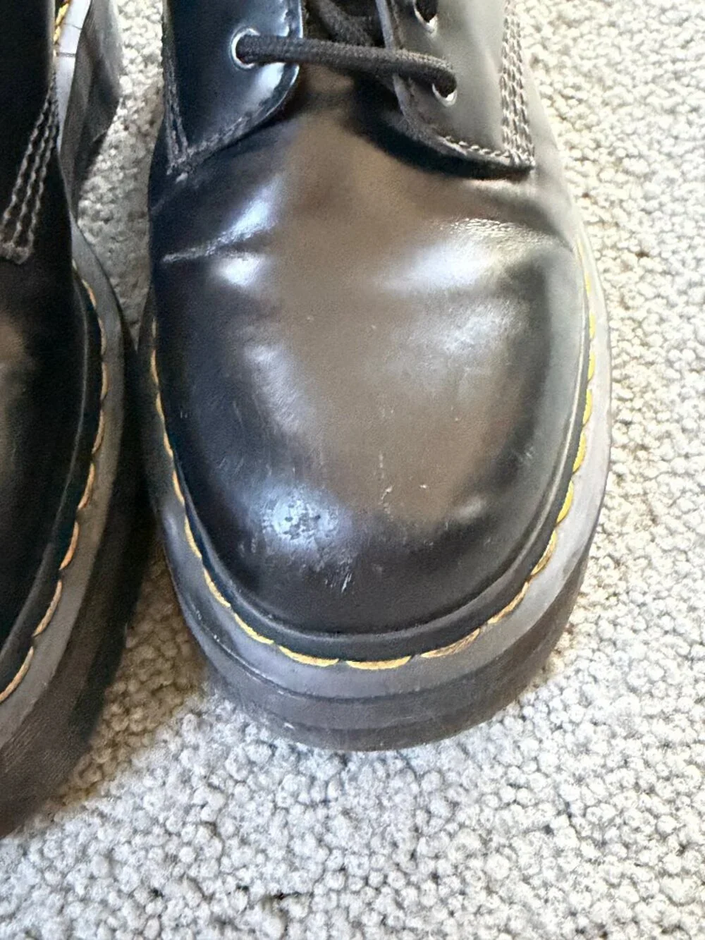 Dr. Martens 8053 Quad/Bex Platform Leather Shoes Black Unisex Men 10 / Women 11